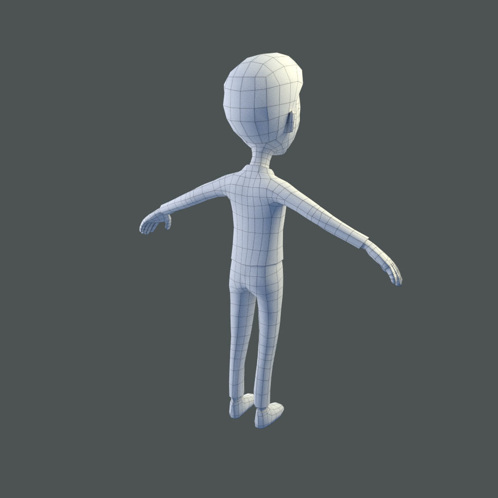 Low Poly Male Cartoon Style Character Low-poly 3D model_2