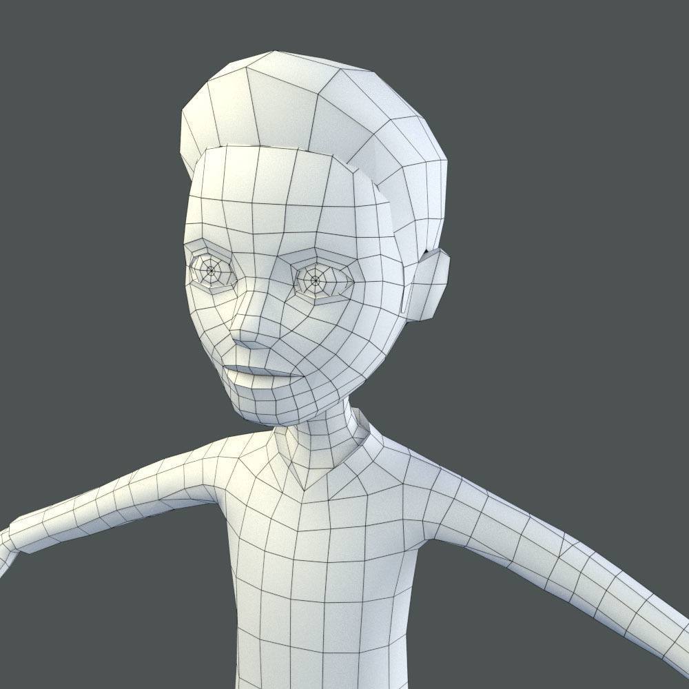 Low Poly Male Cartoon Style Character Low-poly 3D model_3
