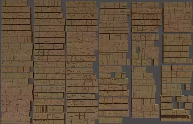 Hieroglyphs egyptian 3D model
