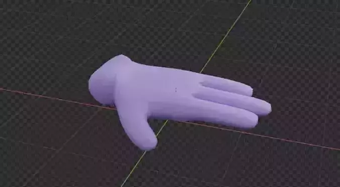A Purple 3d Model Cartoon Hand