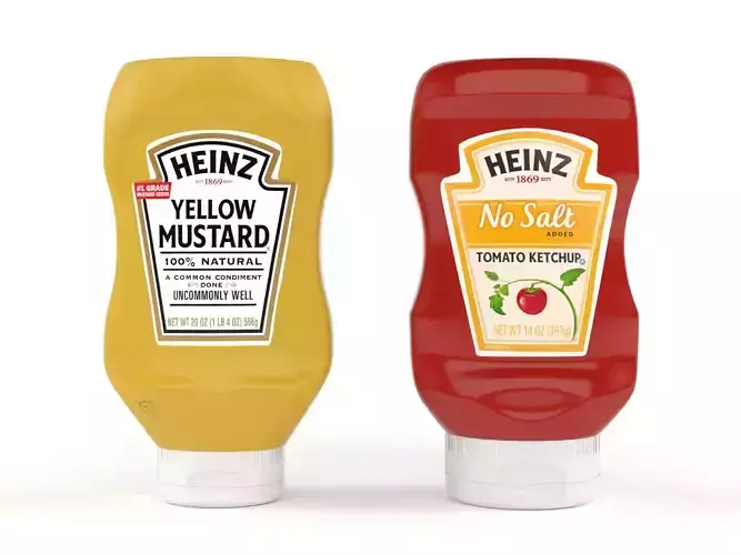 Ketchup and Mustard Bottles 3D model
