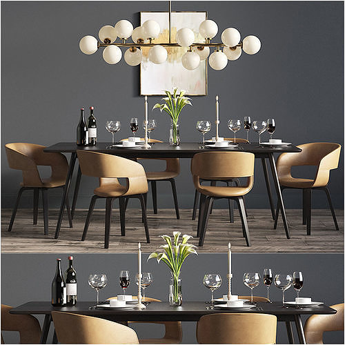 Dinning Set 24 3D model