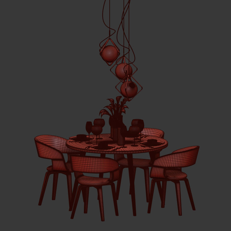 Dinning Set 25 3D model_4