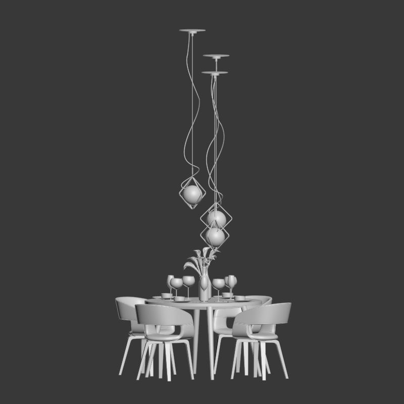 Dinning Set 25 3D model_2