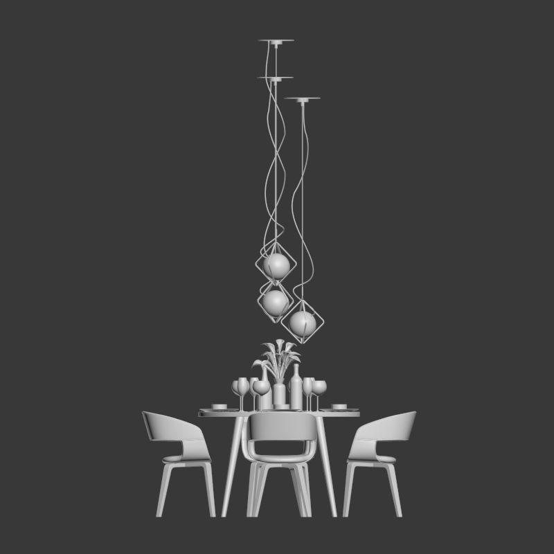 Dinning Set 25 3D model_1