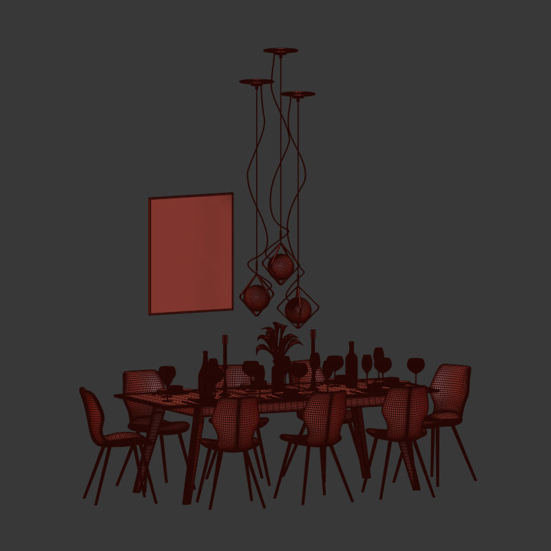 Dinning Set 26 3D model_4