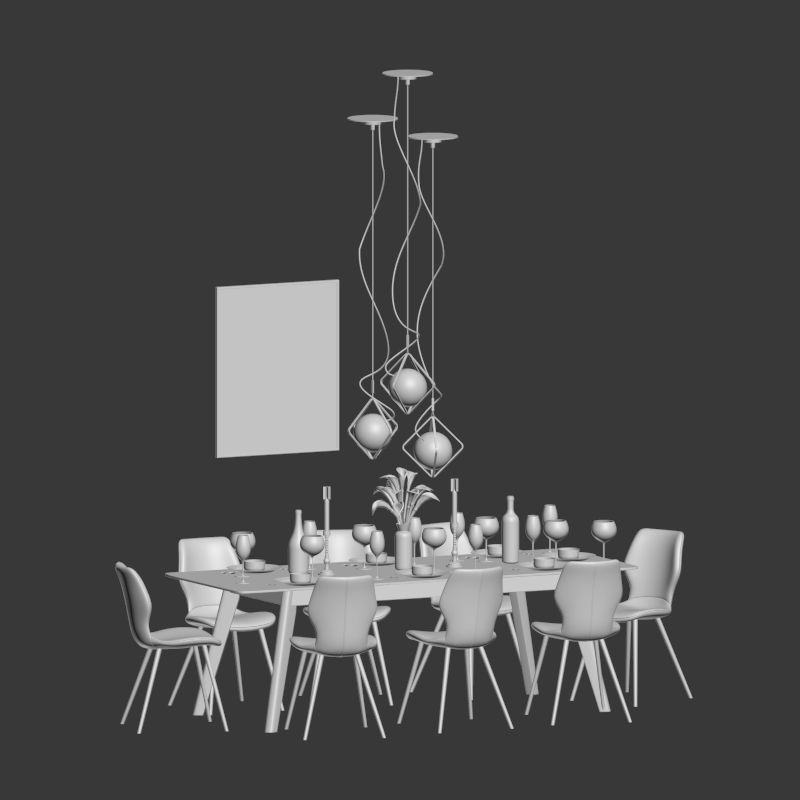Dinning Set 26 3D model_3