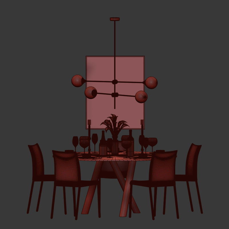 Dinning Set 28 3D model_4