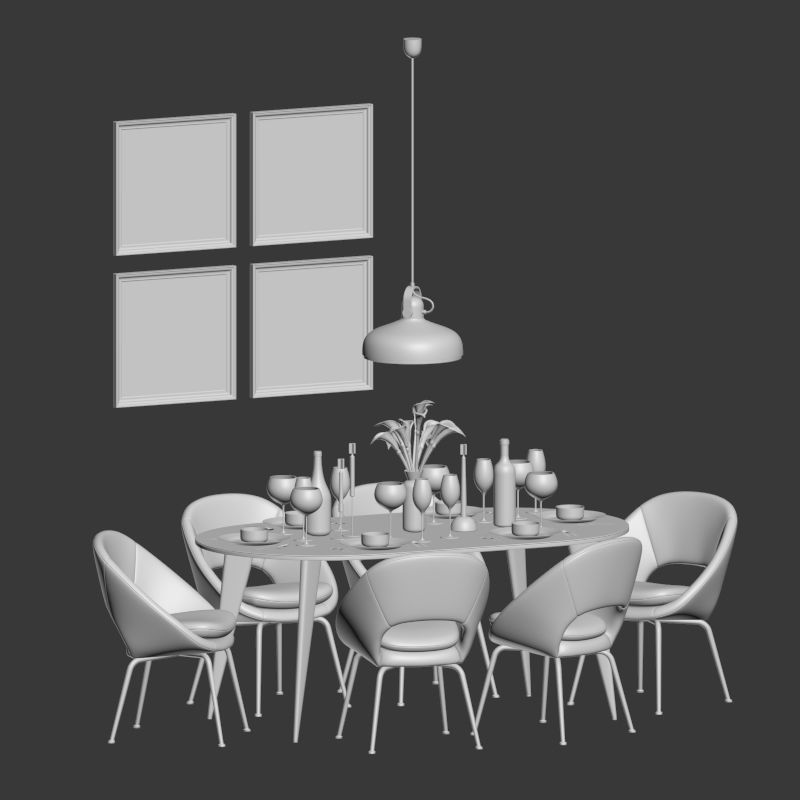 Dinning Set 30 3D model_2