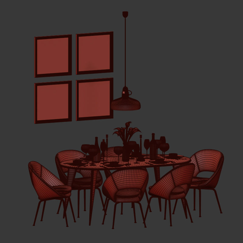 Dinning Set 30 3D model_4