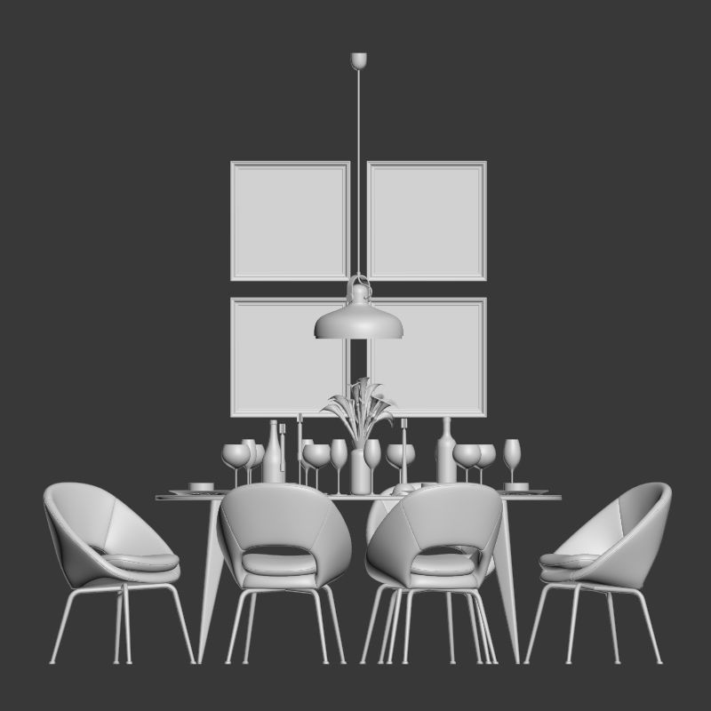 Dinning Set 30 3D model_3