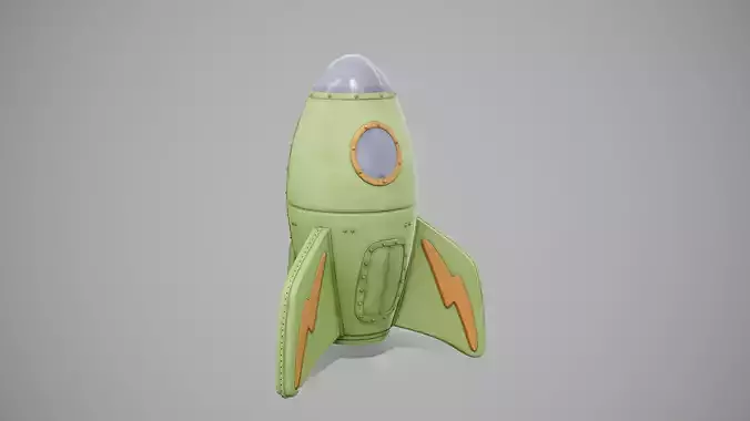 Fantasy Rocket Ship  Low-poly 3D model