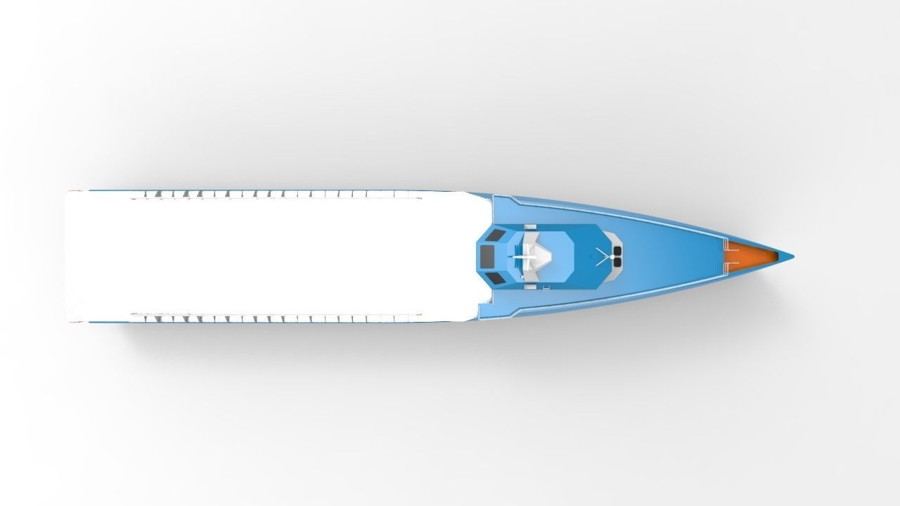 Supply boat Low-poly 3D model_2