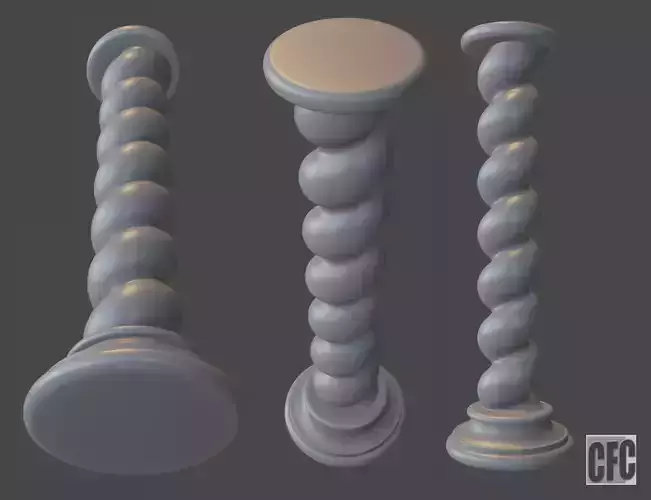 Goth shaft - 3d model for CNC - GothShaftCFC06