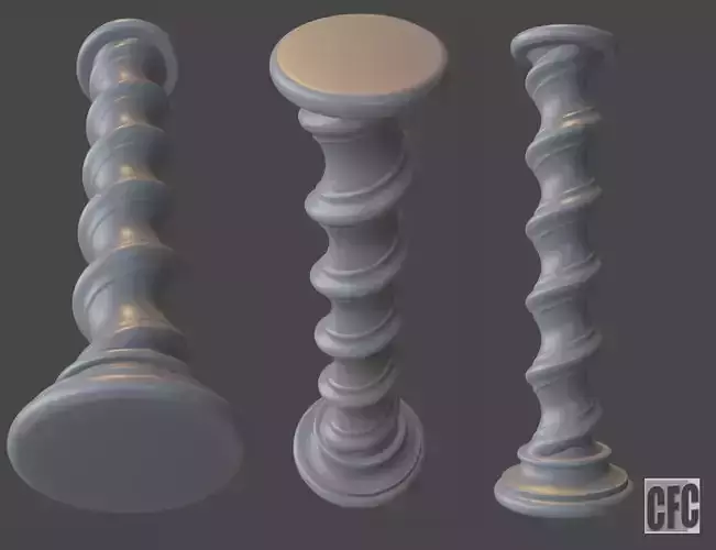Goth shaft - 3d model for CNC - GothShaftCFC05