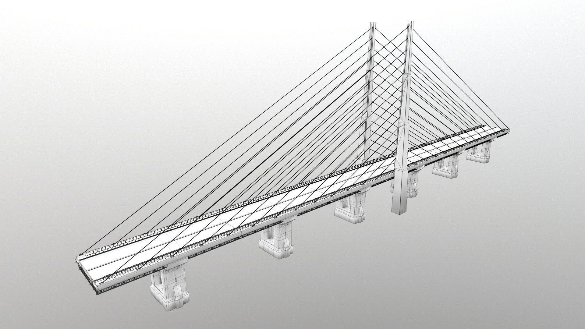 Bridge in desert 3D model_11