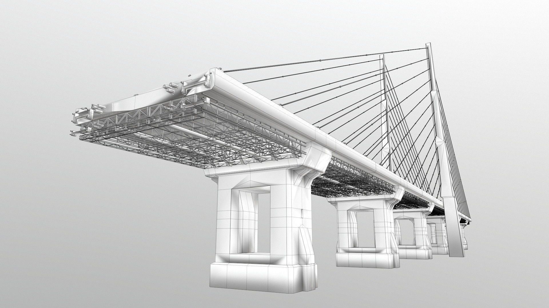 Bridge in desert 3D model_8