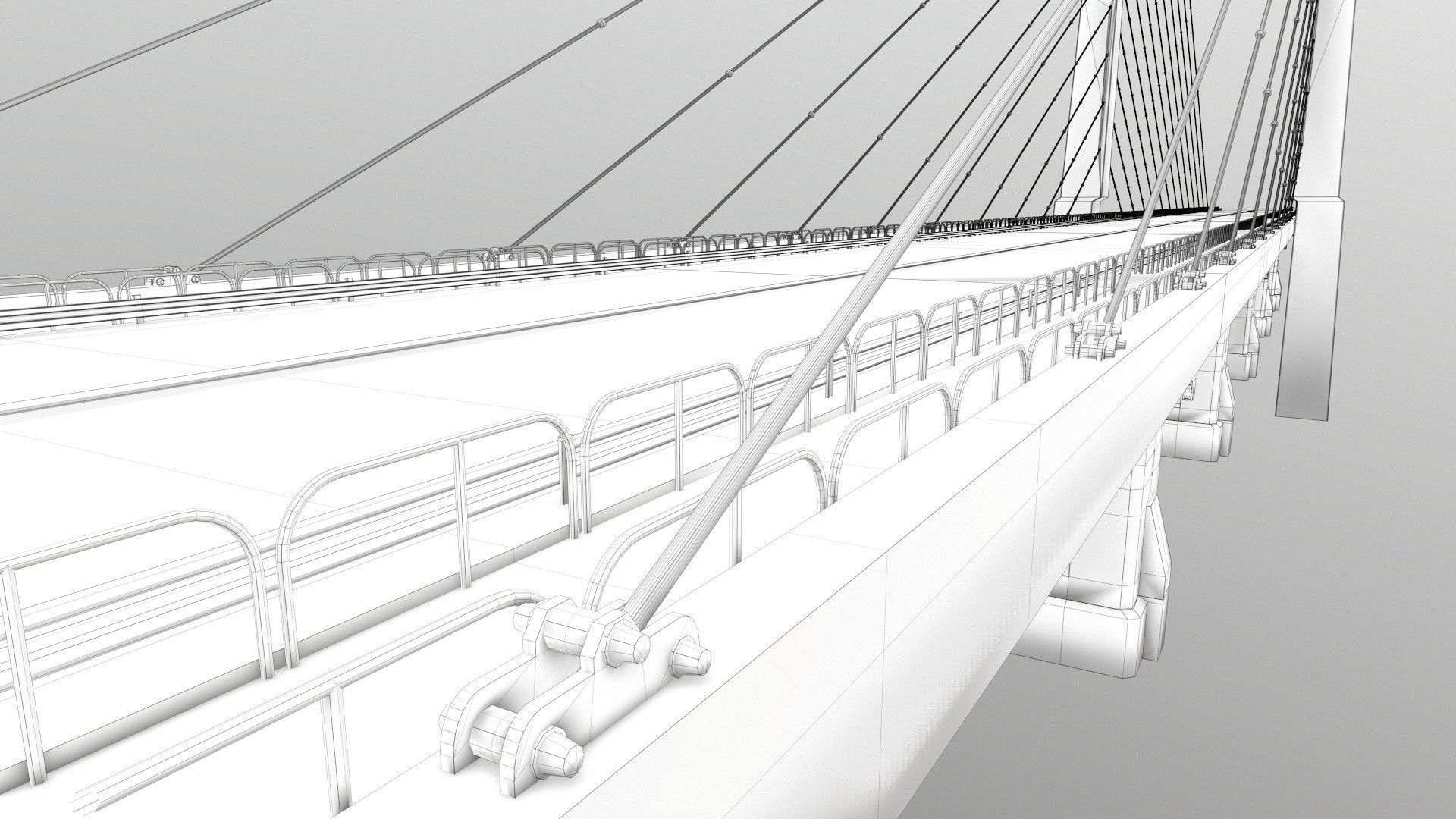 Bridge in desert 3D model_9