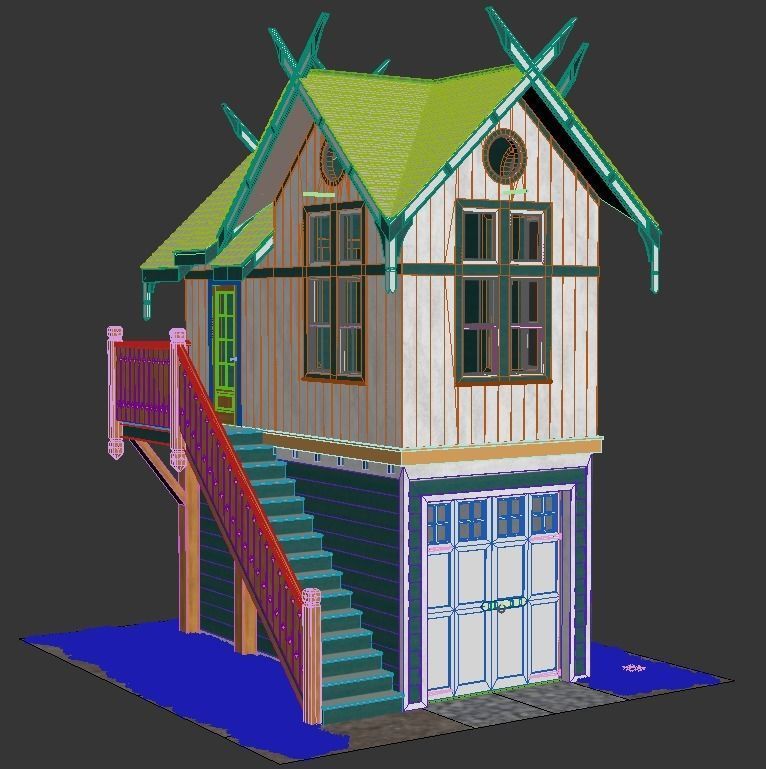Wooden forest house 3D model_3