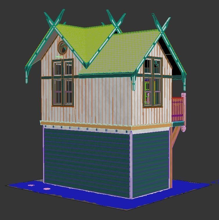 Wooden forest house 3D model_5