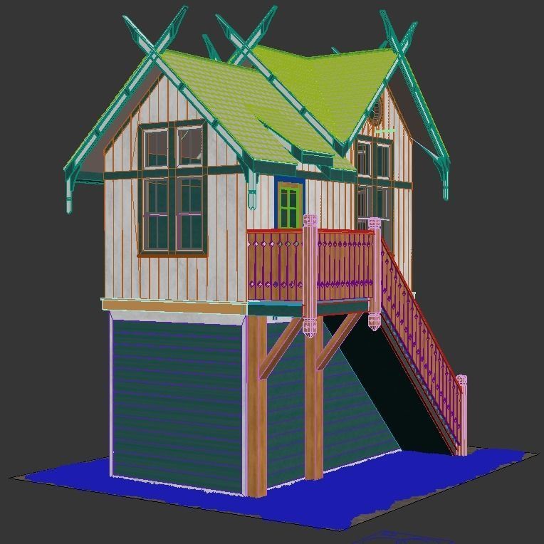 Wooden forest house 3D model_6