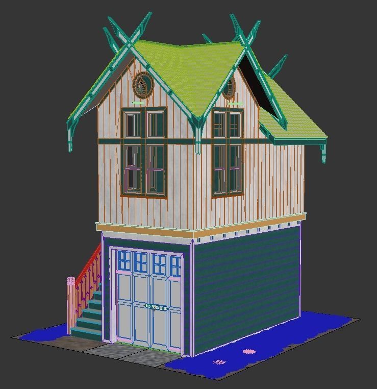 Wooden forest house 3D model_4