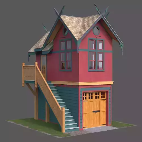 Wooden forest house 3D model