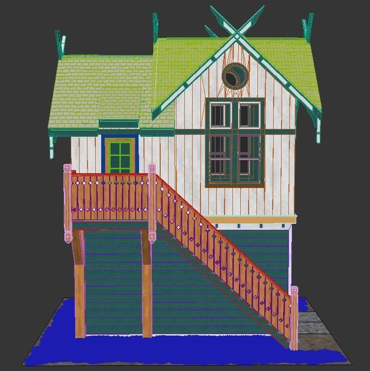 Wooden forest house 3D model_7