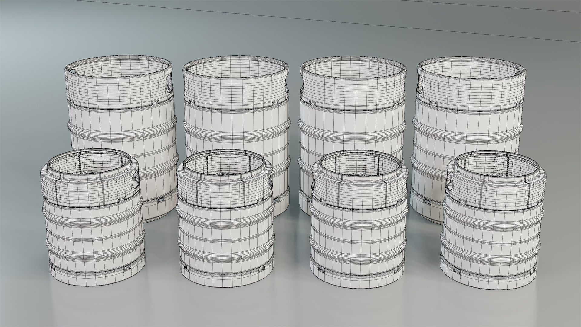 Beer Barrel 10L 20L Low-poly 3D model_8