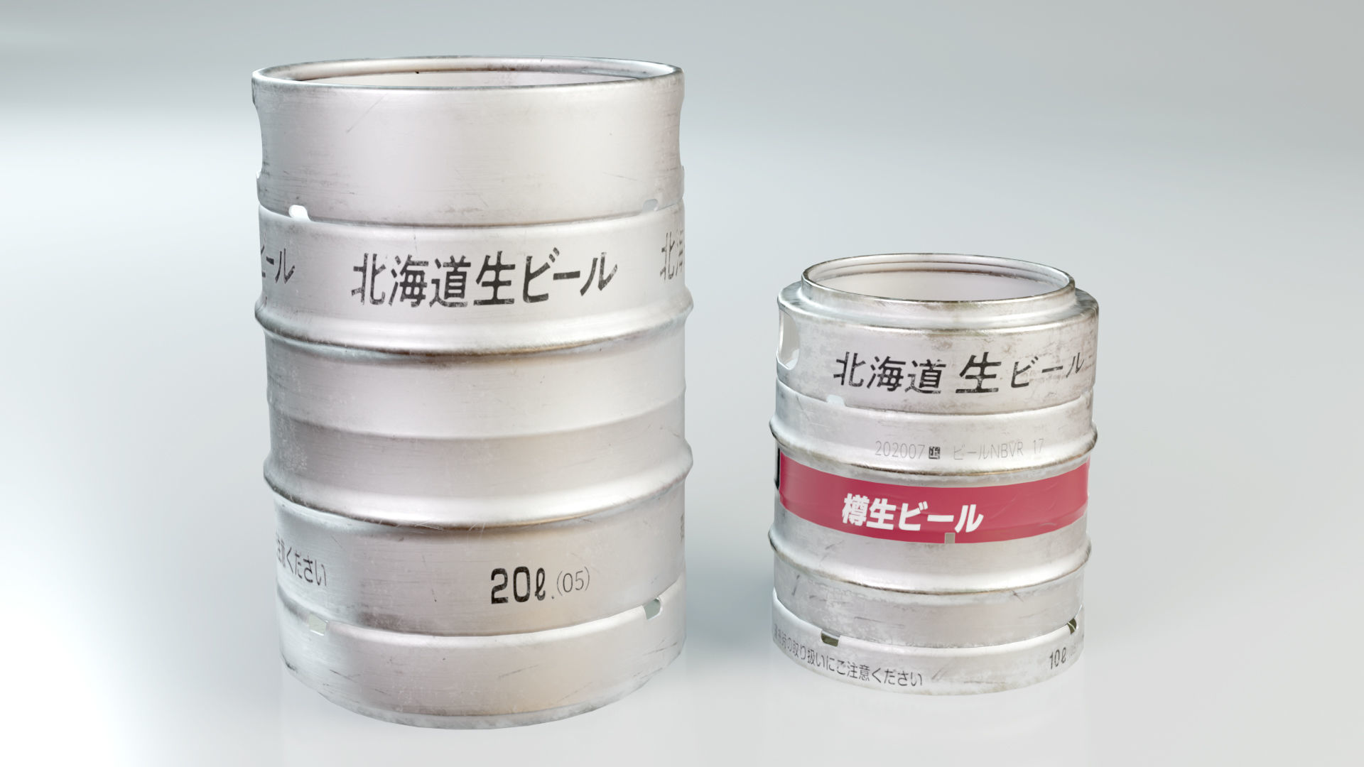 Beer Barrel 10L 20L Low-poly 3D model_2