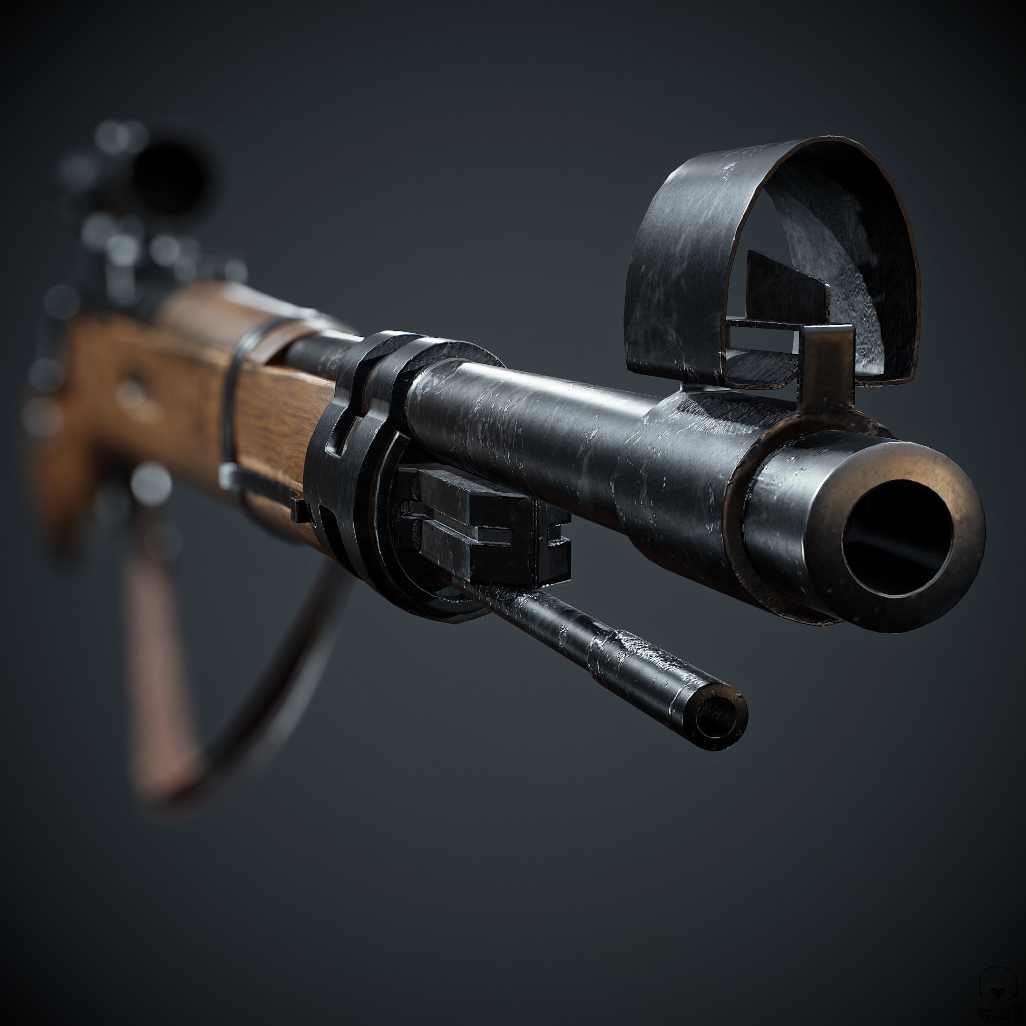 PBR Kar98 k Sniper Rifle Low-poly 3D model Low-poly 3D model_6