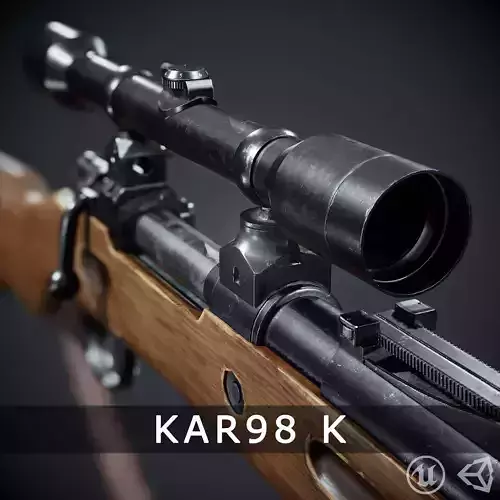 PBR Kar98 k Sniper Rifle Low-poly 3D model Low-poly 3D model