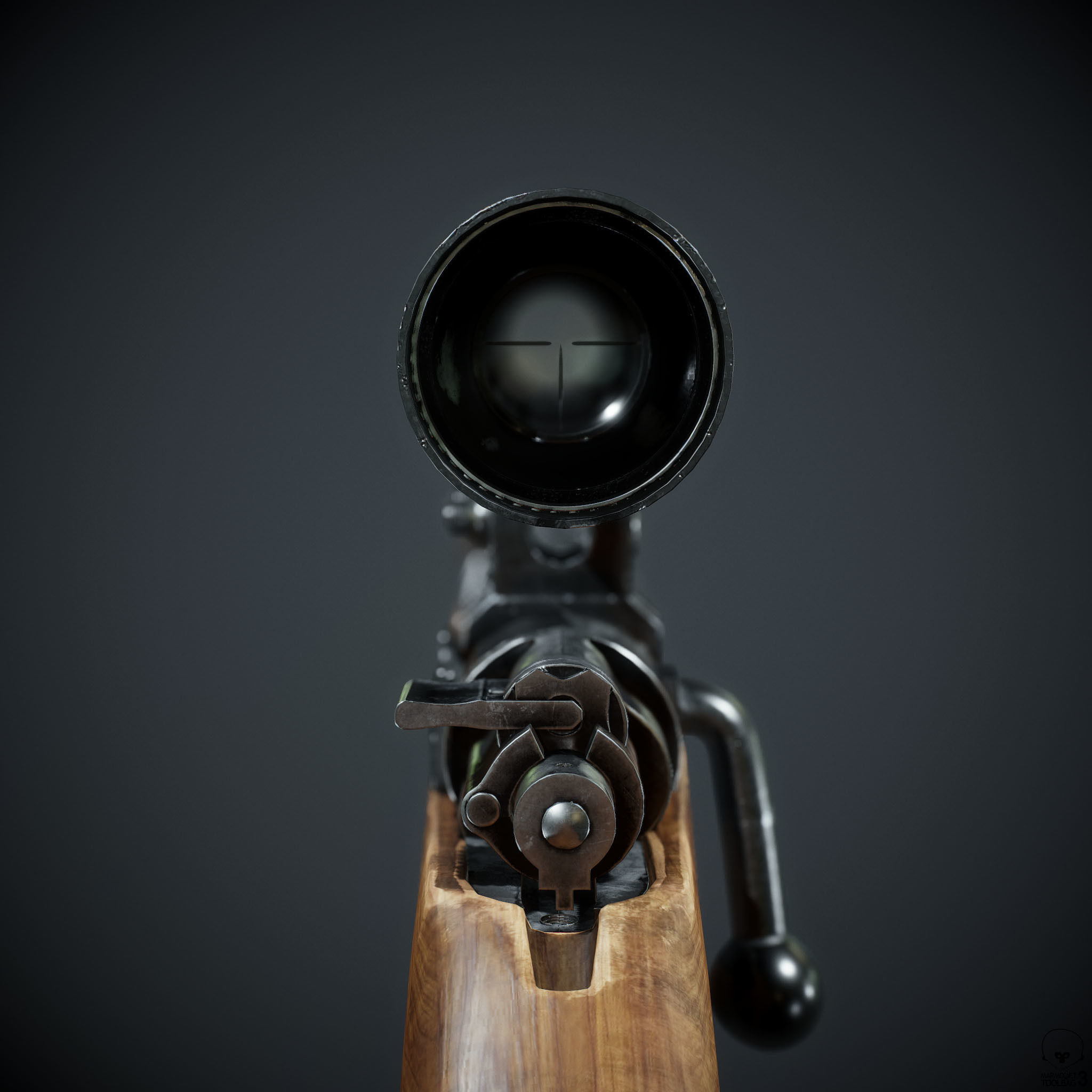 PBR Kar98 k Sniper Rifle Low-poly 3D model Low-poly 3D model_18