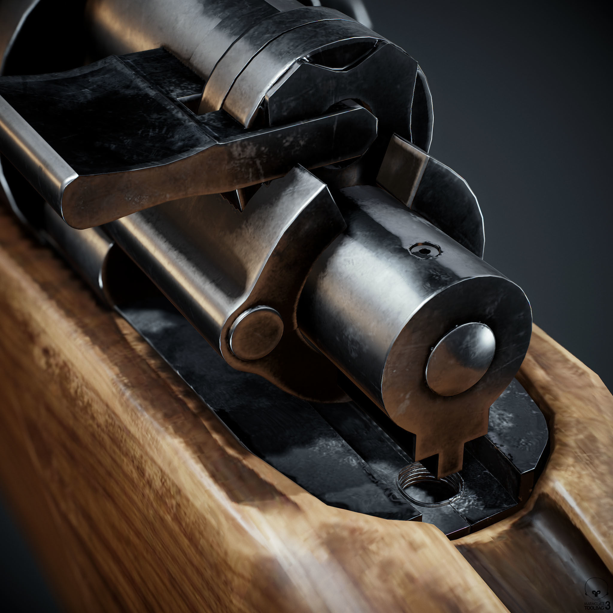 PBR Kar98 k Sniper Rifle Low-poly 3D model Low-poly 3D model_10