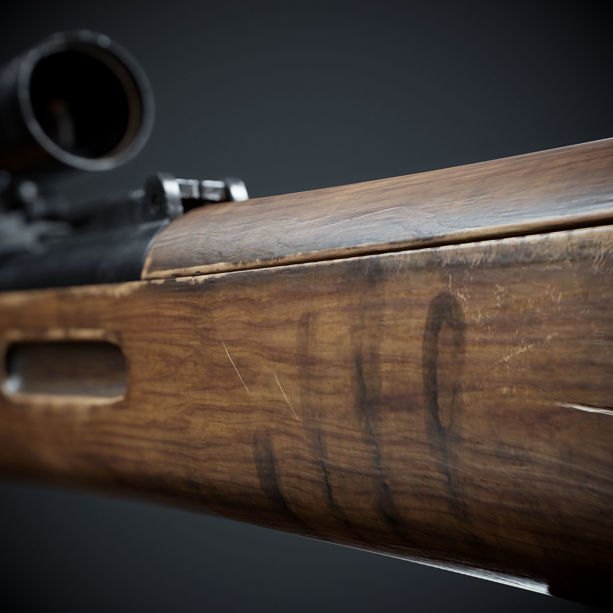 PBR Kar98 k Sniper Rifle Low-poly 3D model Low-poly 3D model_9