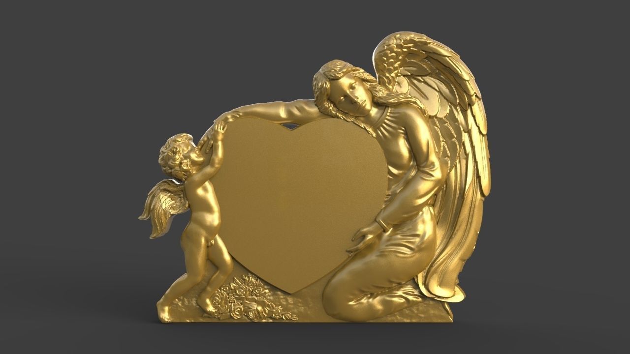 Mother and son tombstone 3D print model_8