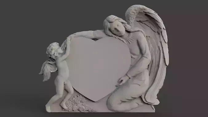 Mother and son tombstone 3D print model