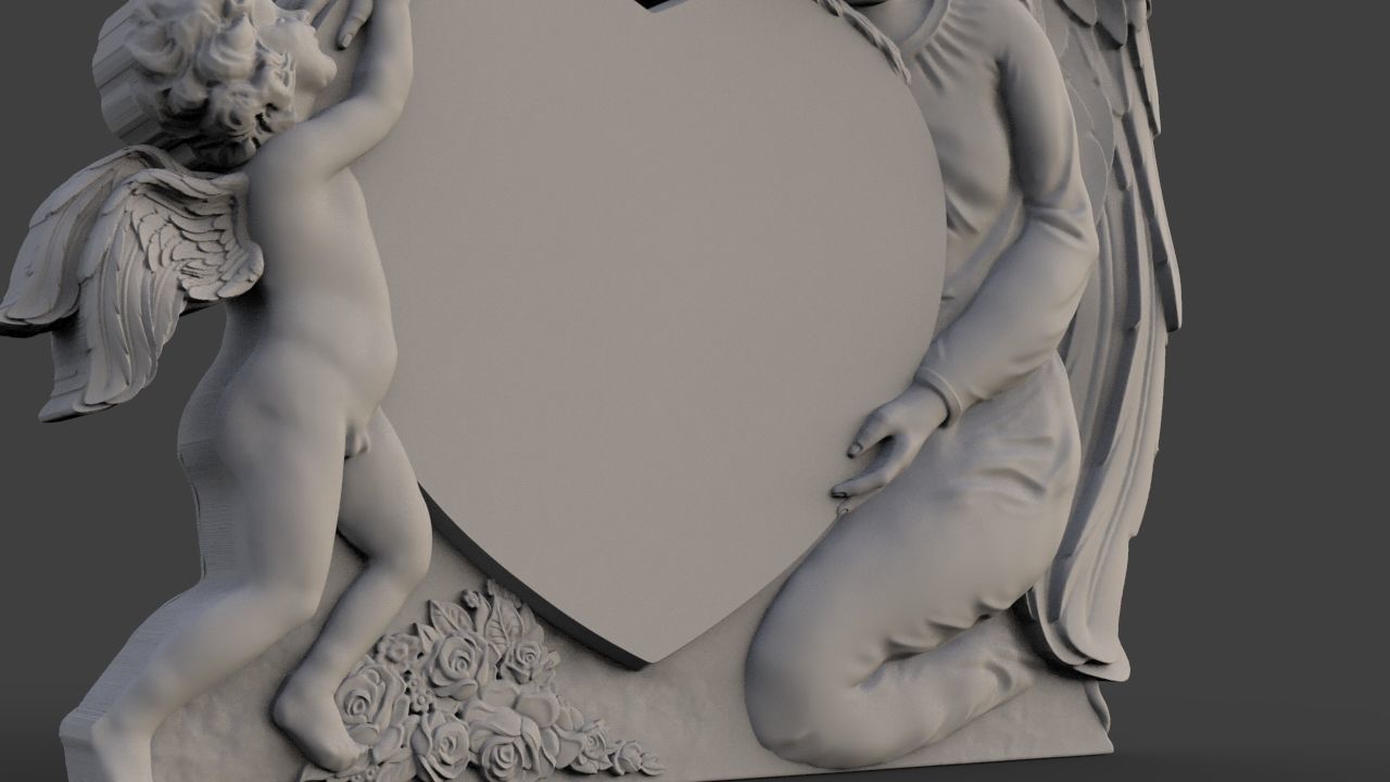 Mother and son tombstone 3D print model_2