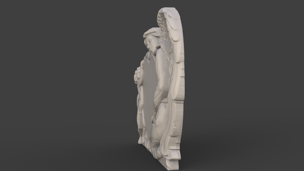 Mother and son tombstone 3D print model_7