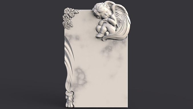 Baby angel tombstone 3D print model