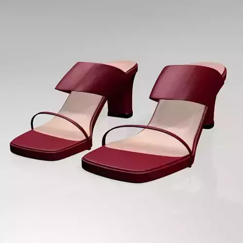 Block-Heel Slide Sandals 01