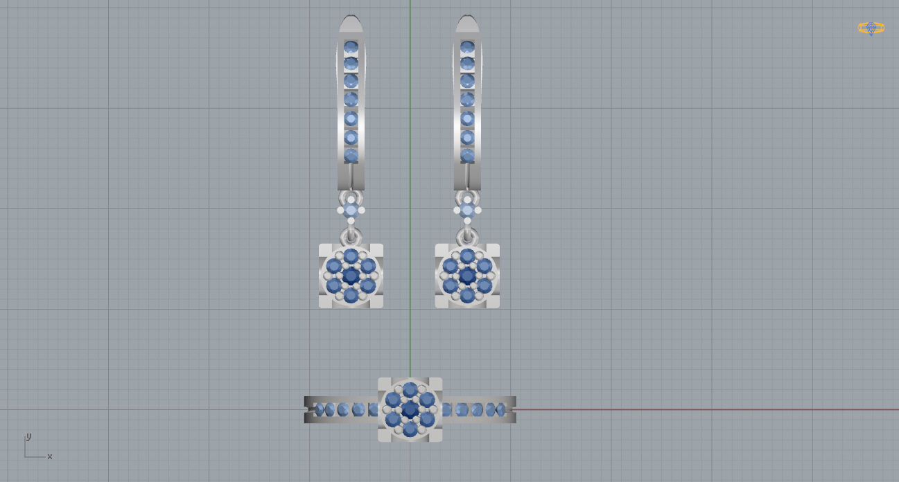 Ring and Earrings 128 3D print model_5