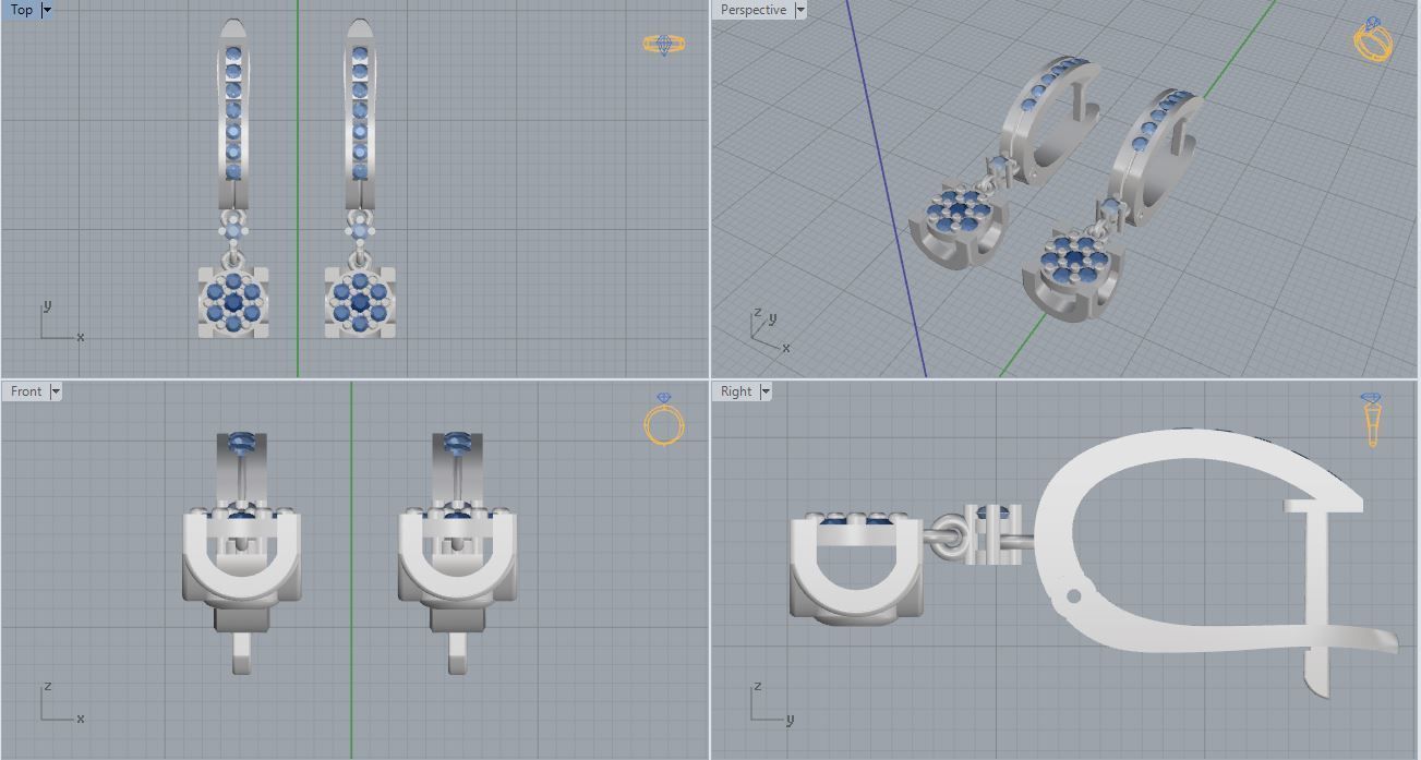 Ring and Earrings 128 3D print model_17