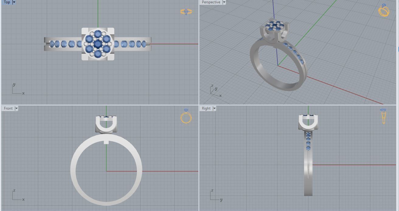 Ring and Earrings 128 3D print model_11