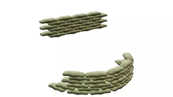 Sandbags Free low-poly 3D model