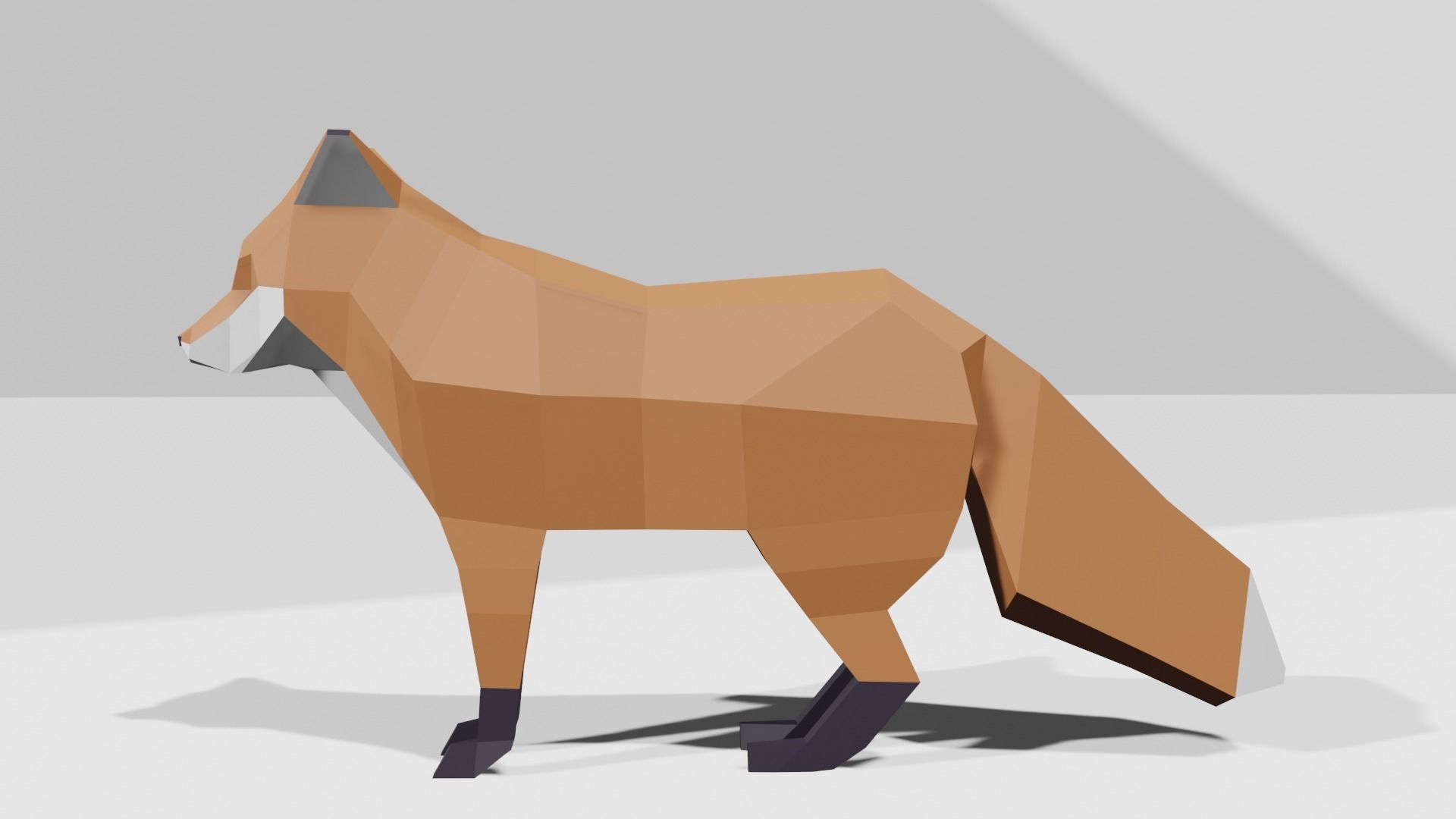 Fox lowpoly Low-poly 3D model polygonal Low-poly 3D model_6
