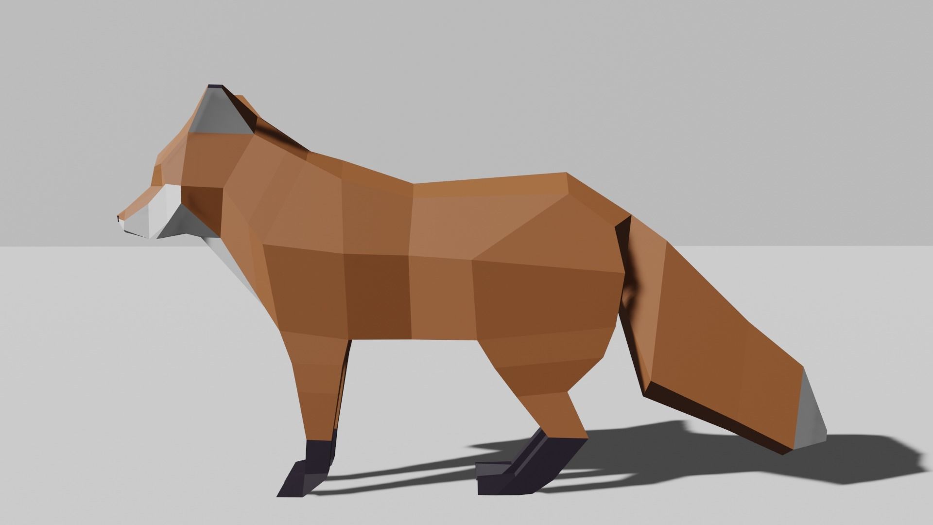 Fox lowpoly Low-poly 3D model polygonal Low-poly 3D model_1