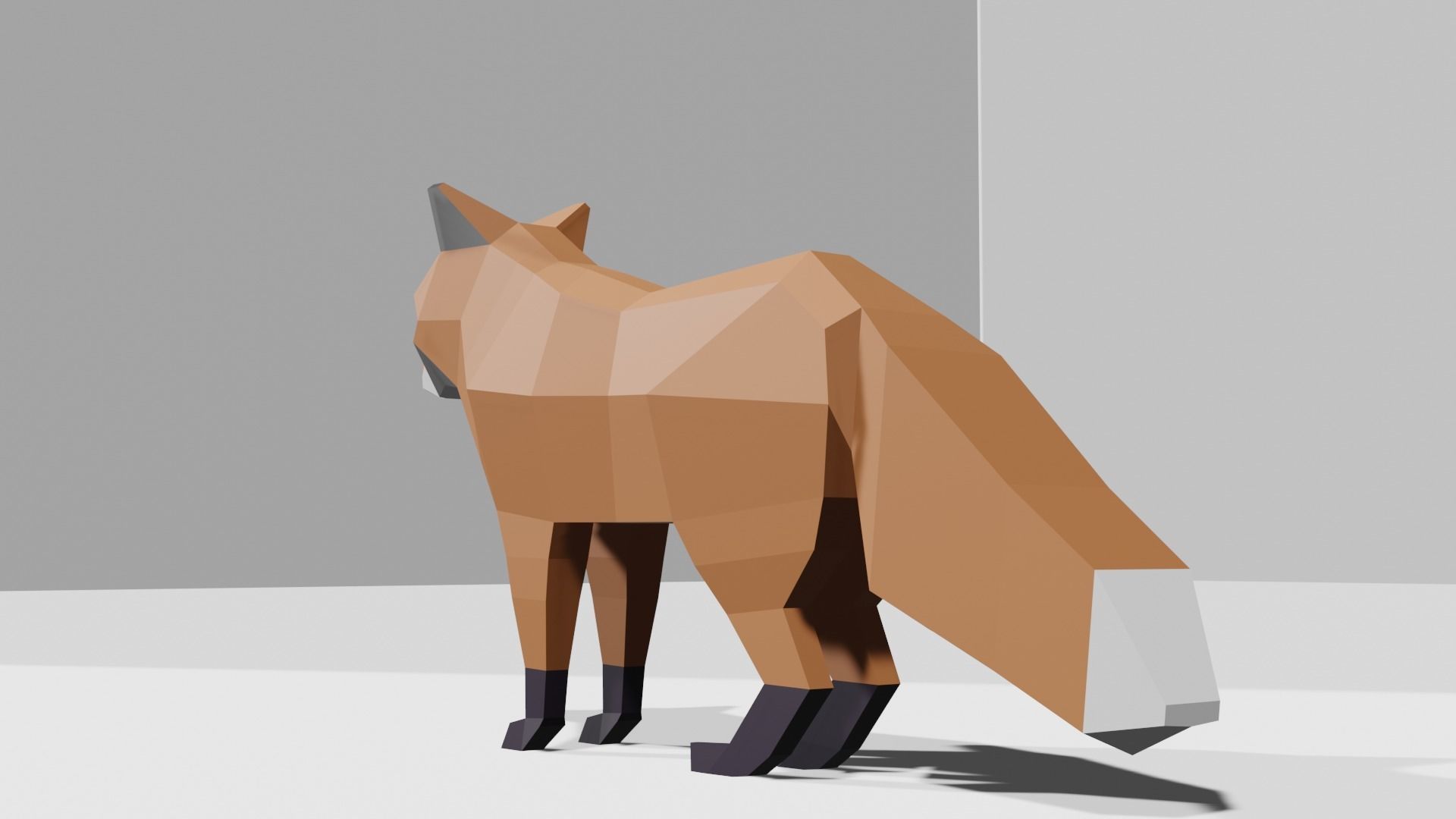 Fox lowpoly Low-poly 3D model polygonal Low-poly 3D model_2