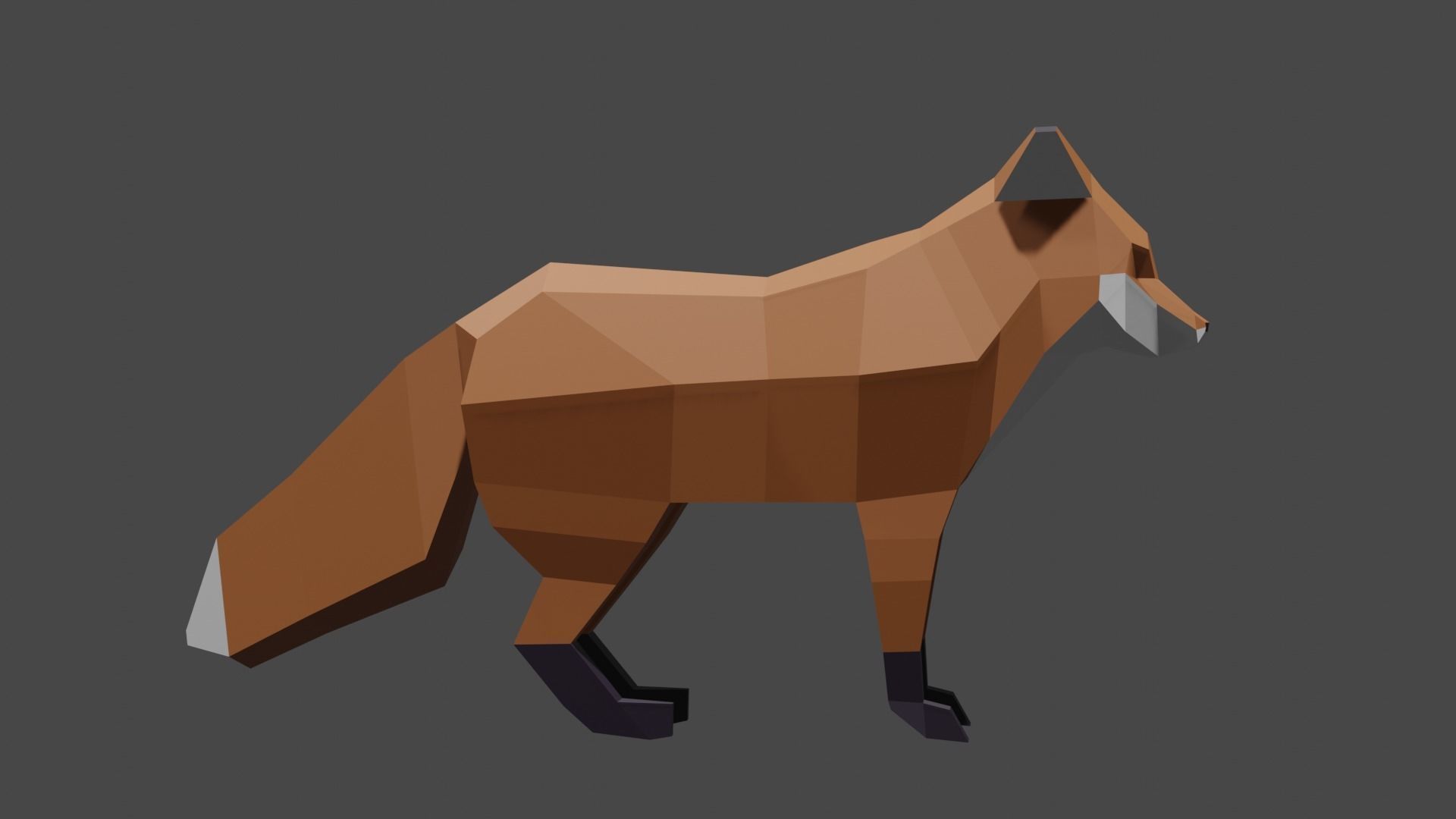 Fox lowpoly Low-poly 3D model polygonal Low-poly 3D model_8