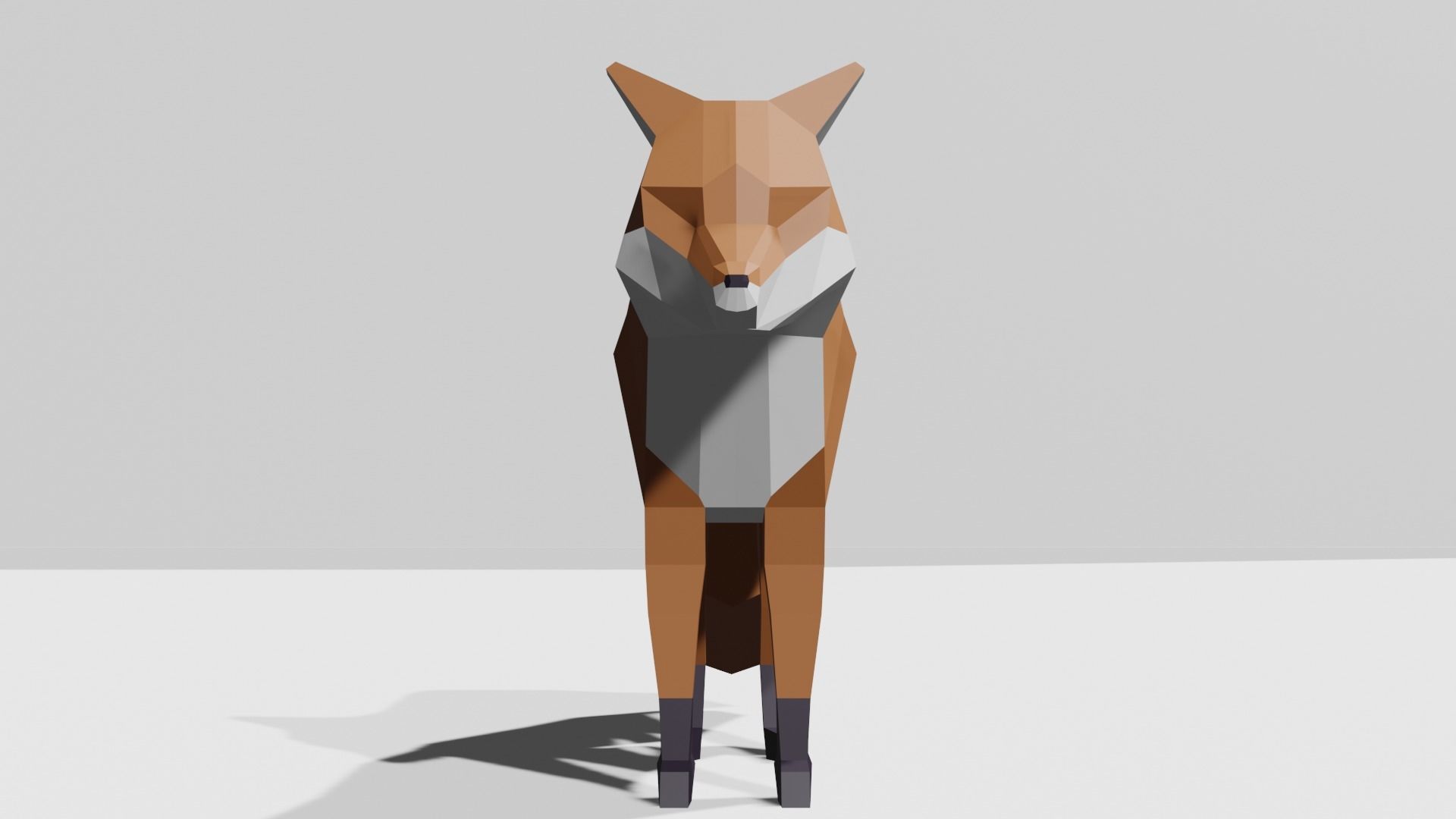 Fox lowpoly Low-poly 3D model polygonal Low-poly 3D model_4